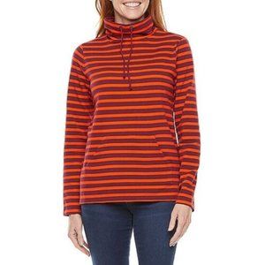 St. John's Bay | Women's Orange Purple Funnel Neck Long Sleeve Sweatshirt Small